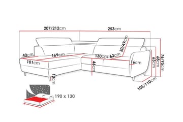 Graystone 3-sits Hörnbäddsoffa - Möbler - Soffa - Bäddsoffa - Hörnbäddsoffa
