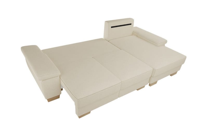 Graystone 3-sits Vänster Hörnbäddsoffa 130x193 cm med Förvaring i Tyg - Ljusgrå - Möbler - Soffa - Bäddsoffa - Bäddsoffa divan