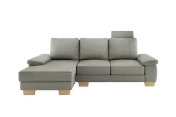 Graystone 3-sits Vänster Hörnbäddsoffa 130x193 cm med Förvaring i Tyg - Ljusgrå - Möbler - Soffa - Bäddsoffa - Bäddsoffa divan