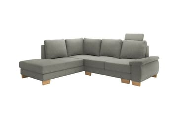 Graystone 3-sits Vänster Hörnbäddsoffa 130x203 cm med Förvaring i Tyg - Grå - Möbler - Soffa - Bäddsoffa - Bäddsoffa längsbäddad
