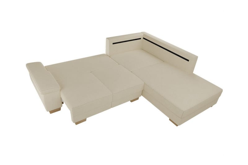 Graystone 3-sits Vänster Hörnbäddsoffa 130x203 cm med Förvaring i Tyg - Grå - Möbler - Soffa - Bäddsoffa - Bäddsoffa längsbäddad