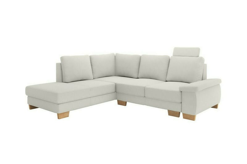 Graystone 3-sits Vänster Hörnbäddsoffa 130x203 cm med Förvaring i Tyg, Ljusgrå