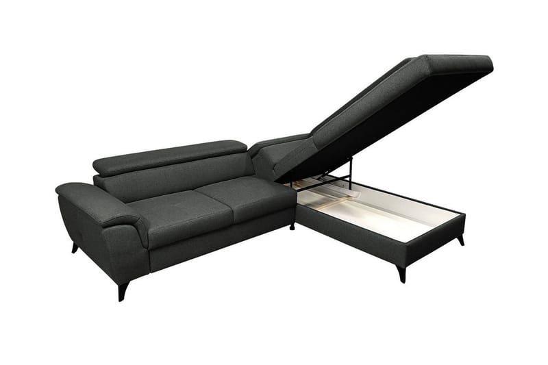 Graystone 3-sits Vänster Hörnbäddsoffa med Förvaring i Tyg - Beige - Möbler - Soffa - Bäddsoffa - Bäddsoffa längsbäddad