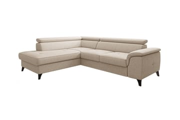 Graystone 3-sits Vänster Hörnbäddsoffa med Förvaring i Tyg - Beige - Möbler - Soffa - Bäddsoffa - Bäddsoffa längsbäddad