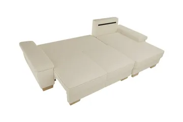 Graystone 3-sits Vänster Hörnbäddsoffa med Förvaring i Tyg - Ljusgrå - Möbler - Soffa - Bäddsoffa - Bäddsoffa divan