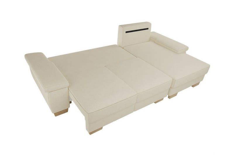 Graystone 3-sits Vänster Hörnbäddsoffa med Förvaring i Tyg - Ljusgrå - Möbler - Soffa - Bäddsoffa - Bäddsoffa divan