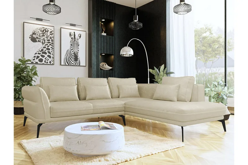 Graystone 4-sits Hörnbäddsoffa NO_BRAND beige - Möbler - Soffa - Divansoffa & schäslongsoffa - 4 sits soffa med divan