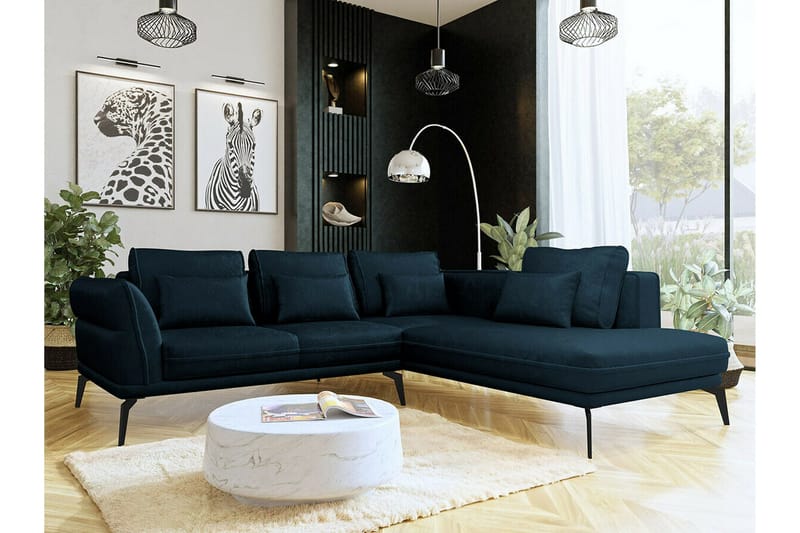 Graystone 4-sits Hörnbäddsoffa NO_BRAND Dark blue - Möbler - Soffa - Divansoffa & schäslongsoffa - 4 sits soffa med divan