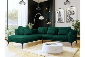 Graystone 4-sits Hörnbäddsoffa NO_BRAND Dark green - Möbler - Soffa - Divansoffa & schäslongsoffa - 4 sits soffa med divan
