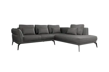 Graystone 4-sits Hörnbäddsoffa NO_BRAND Dark grey - Möbler - Soffa - Divansoffa & schäslongsoffa - 4 sits soffa med divan
