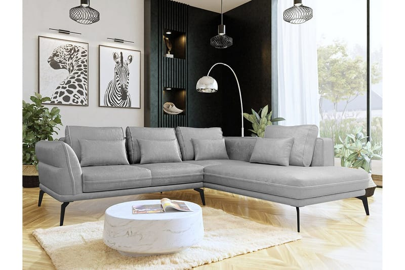Graystone 4-sits Hörnbäddsoffa NO_BRAND Light grey/Dark grey - Möbler - Soffa - Divansoffa & schäslongsoffa - 4 sits soffa med divan
