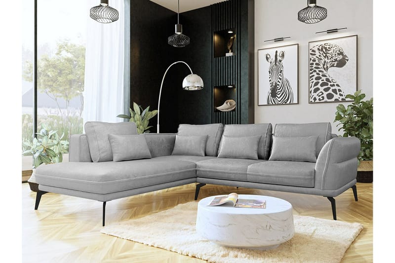 Graystone 4-sits Hörnbäddsoffa NO_BRAND Ljusgrå - Möbler - Soffa - Divansoffa & schäslongsoffa - 4 sits soffa med divan