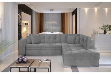 Hörnbäddsoffa Fuentre - Grå - Möbler - Soffa - Bäddsoffa - Hörnbäddsoffa