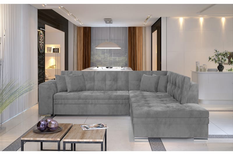 Hörnbäddsoffa Fuentre - Grön - Möbler - Soffa - Divansoffa & schäslongsoffa - 4 sits soffa med divan