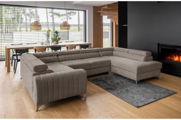 Hörnbäddsoffa m. Schäslong Satender - Beige - Möbler - Soffa - Bäddsoffa - Hörnbäddsoffa