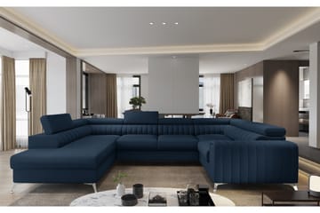 Hörnbäddsoffa m. Schäslong Satender - Blå - Möbler - Soffa - Bäddsoffa - Hörnbäddsoffa