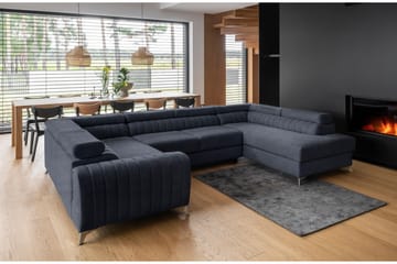 Hörnbäddsoffa m. Schäslong Satender - Blå - Möbler - Soffa - Bäddsoffa - Hörnbäddsoffa