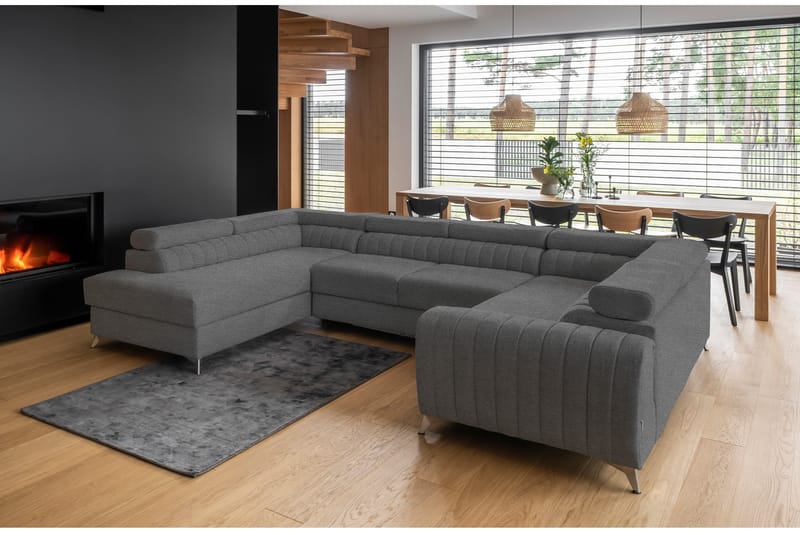 Hörnbäddsoffa m. Schäslong Satender - Grå - Möbler - Soffa - Bäddsoffa - Hörnbäddsoffa