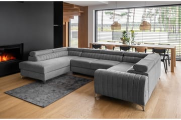 Hörnbäddsoffa m. Schäslong Satender - Grå - Möbler - Soffa - Bäddsoffa - Hörnbäddsoffa