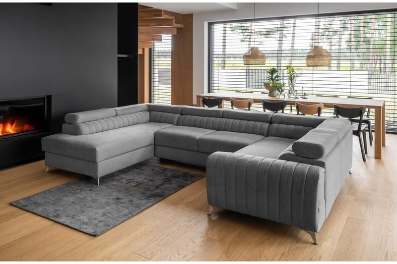 Hörnbäddsoffa m. Schäslong Satender - Grå - Möbler - Soffa - Bäddsoffa - Hörnbäddsoffa