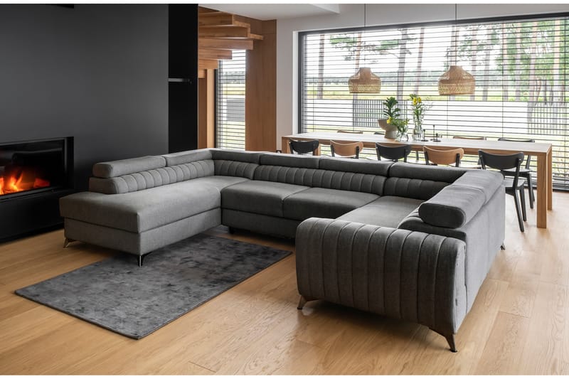 Hörnbäddsoffa m. Schäslong Satender - Grå - Möbler - Soffa - Bäddsoffa - Hörnbäddsoffa