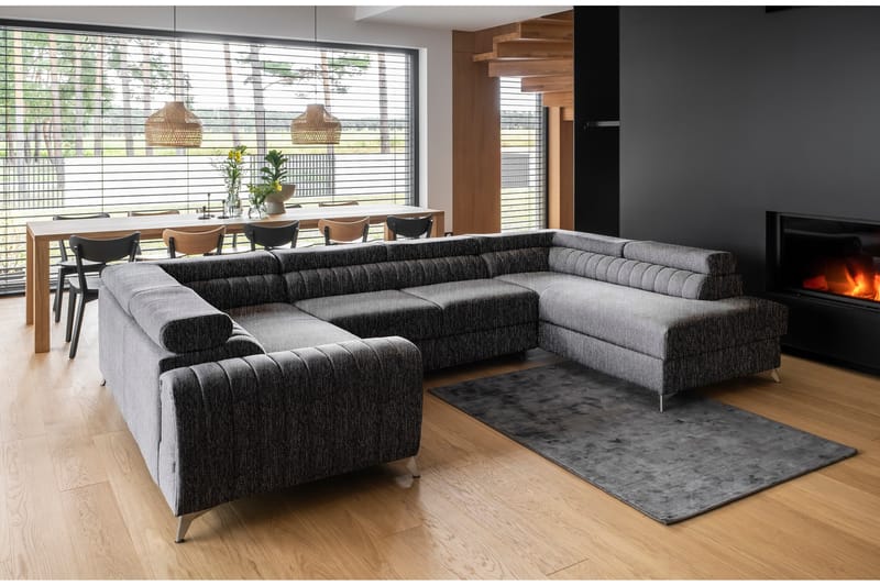 Hörnbäddsoffa m. Schäslong Satender - Grå - Möbler - Soffa - Bäddsoffa - Hörnbäddsoffa