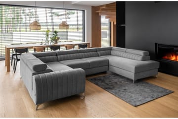 Hörnbäddsoffa m. Schäslong Satender - Grå - Möbler - Soffa - Bäddsoffa - Hörnbäddsoffa