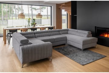 Hörnbäddsoffa m. Schäslong Satender - Ljusgrå - Möbler - Soffa - Bäddsoffa - Hörnbäddsoffa
