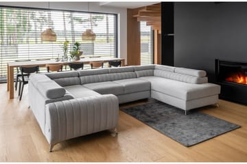Hörnbäddsoffa m. Schäslong Satender - Ljusgrå - Möbler - Soffa - Bäddsoffa - Hörnbäddsoffa