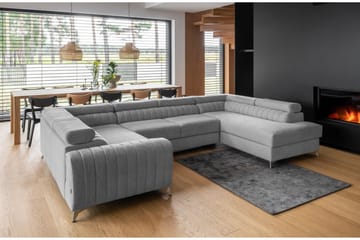 Hörnbäddsoffa m. Schäslong Satender - Ljusgrå - Möbler - Soffa - Bäddsoffa - Hörnbäddsoffa
