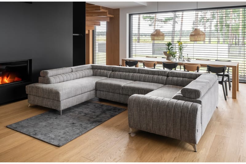 Hörnbäddsoffa m. Schäslong Satender - Ljusgrå - Möbler - Soffa - Bäddsoffa - Hörnbäddsoffa