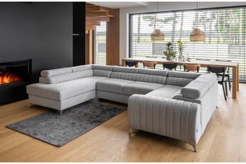 Hörnbäddsoffa m. Schäslong Satender - Ljusgrå - Möbler - Soffa - Bäddsoffa - Hörnbäddsoffa