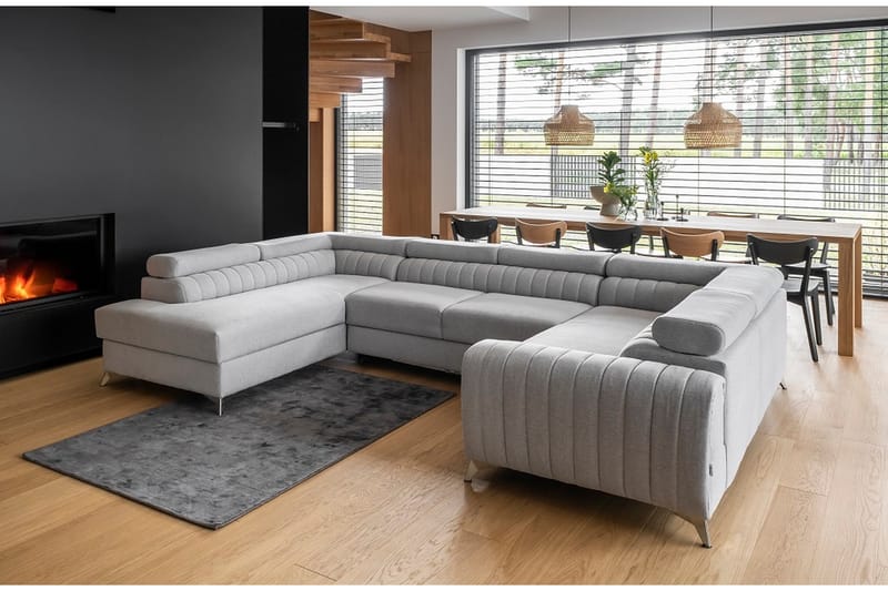 Hörnbäddsoffa m. Schäslong Satender - Ljusgrå - Möbler - Soffa - Bäddsoffa - Hörnbäddsoffa