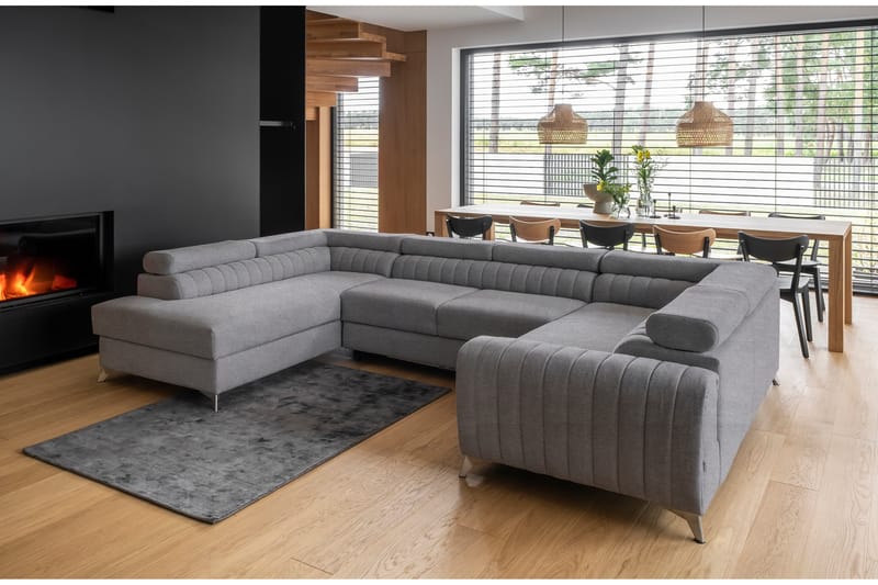 Hörnbäddsoffa m. Schäslong Satender - Ljusgrå - Möbler - Soffa - Bäddsoffa - Hörnbäddsoffa