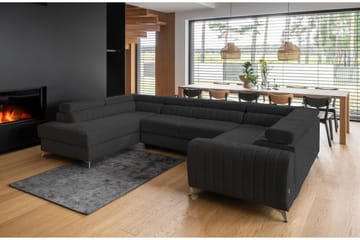Hörnbäddsoffa m. Schäslong Satender - Mörkgrå - Möbler - Soffa - Bäddsoffa - Hörnbäddsoffa