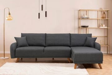 Hörnbäddsoffa Malkiat - Antracit - Möbler - Soffa - Bäddsoffa - Hörnbäddsoffa