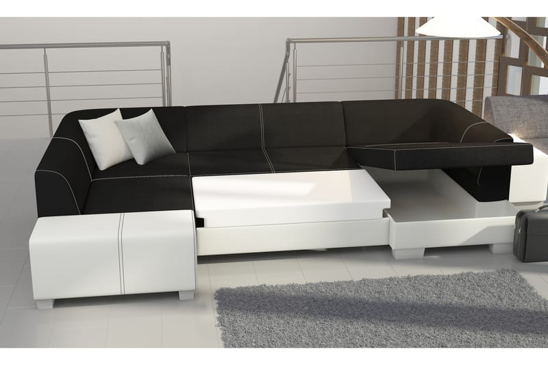 Hörnbäddsoffa Mignon - Grå|Svart - Möbler - Soffa - Bäddsoffa - Hörnbäddsoffa