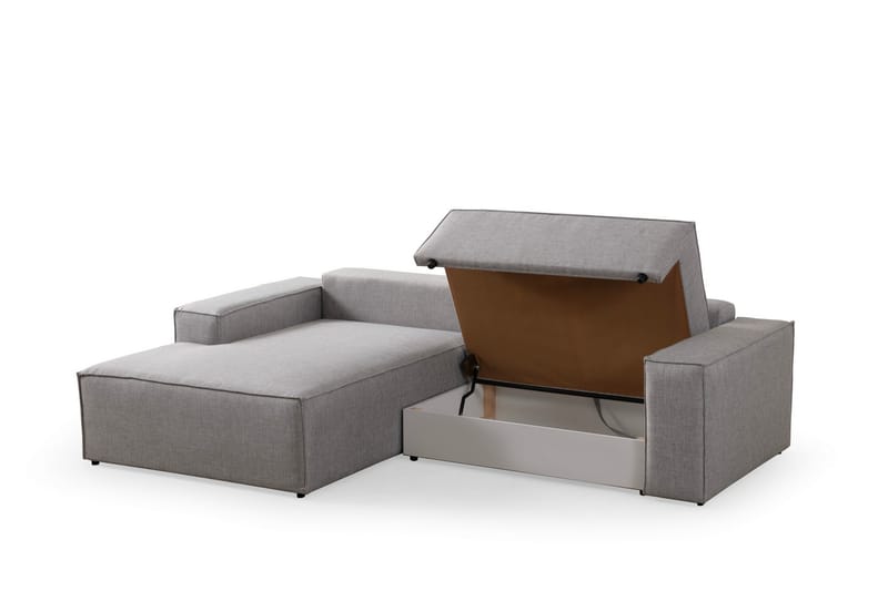 Hörnbäddsoffa Munehiro - Ljusgrå - Möbler - Soffa - Bäddsoffa - Hörnbäddsoffa