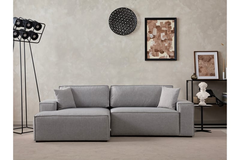 Hörnbäddsoffa Munehiro - Ljusgrå - Möbler - Soffa - Bäddsoffa - Hörnbäddsoffa