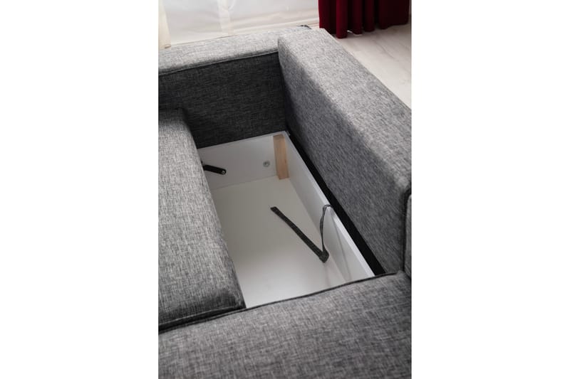 Hörnbäddsoffa Munehiro - Mörkgrå - Möbler - Soffa - Bäddsoffa - Hörnbäddsoffa