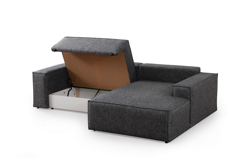 Hörnbäddsoffa Munehiro - Mörkgrå - Möbler - Soffa - Bäddsoffa - Hörnbäddsoffa