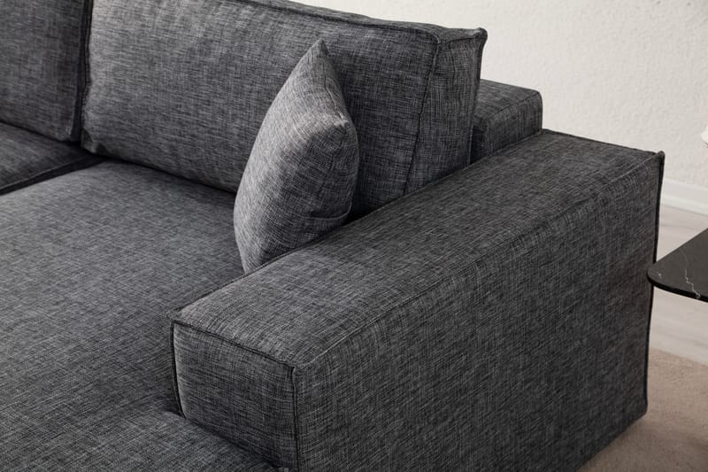 Hörnbäddsoffa Munehiro - Mörkgrå - Möbler - Soffa - Bäddsoffa - Hörnbäddsoffa