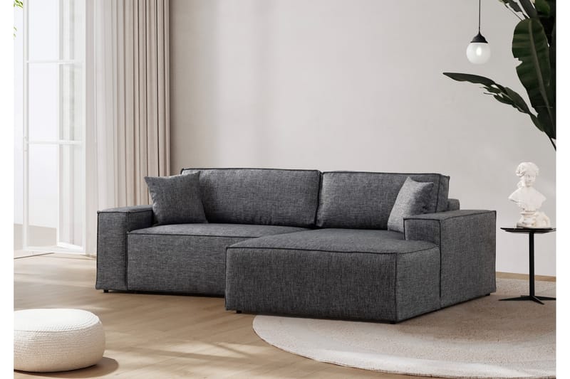 Hörnbäddsoffa Munehiro - Mörkgrå - Möbler - Soffa - Bäddsoffa - Hörnbäddsoffa