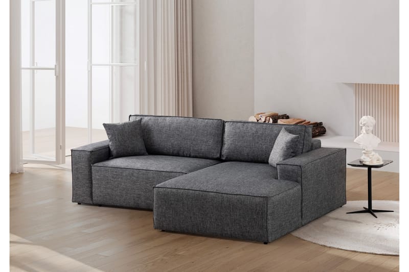 Hörnbäddsoffa Munehiro - Mörkgrå - Möbler - Soffa - Bäddsoffa - Hörnbäddsoffa