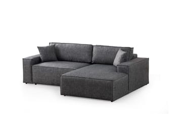 Hörnbäddsoffa Munehiro - Mörkgrå - Möbler - Soffa - Bäddsoffa - Hörnbäddsoffa