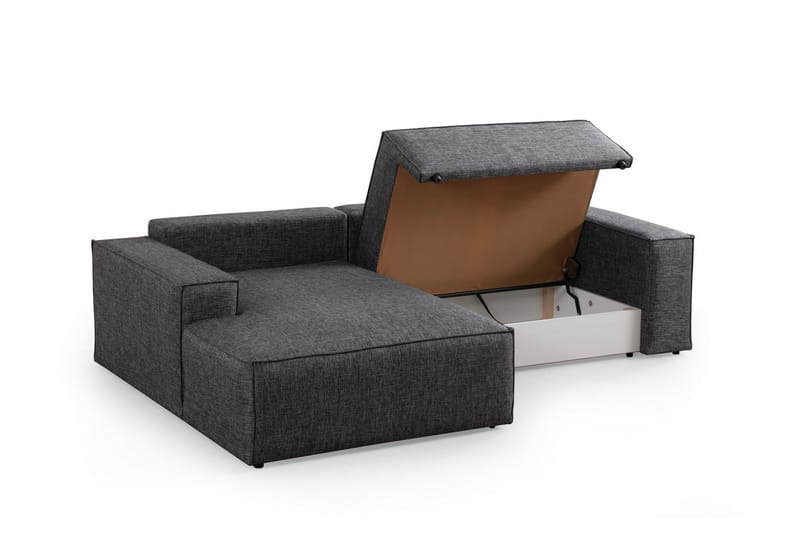 Hörnbäddsoffa Munehiro - Mörkgrå - Möbler - Soffa - Bäddsoffa - Hörnbäddsoffa