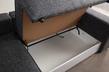Hörnbäddsoffa Munehiro - Mörkgrå - Möbler - Soffa - Bäddsoffa - Hörnbäddsoffa