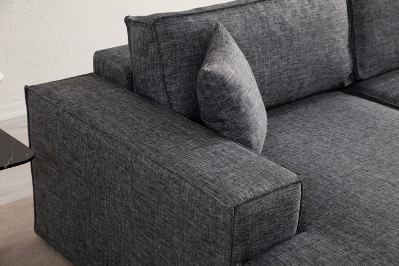 Hörnbäddsoffa Munehiro - Mörkgrå - Möbler - Soffa - Bäddsoffa - Hörnbäddsoffa