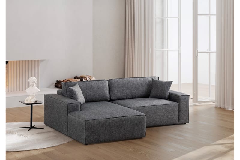 Hörnbäddsoffa Munehiro - Mörkgrå - Möbler - Soffa - Bäddsoffa - Hörnbäddsoffa