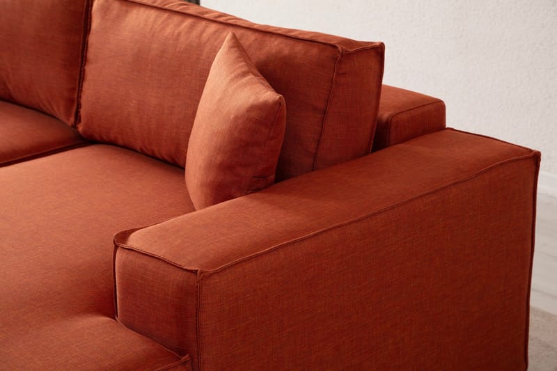 Hörnbäddsoffa Munehiro - Orange - Möbler - Soffa - Bäddsoffa - Hörnbäddsoffa
